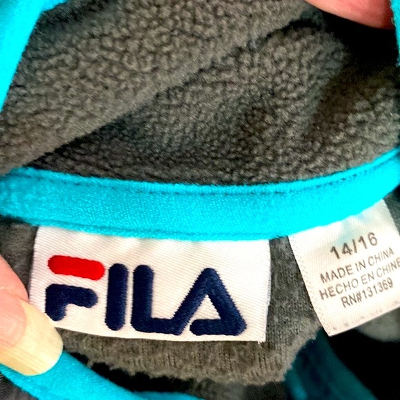 Fila gray jacket with turquoise/teal trim - Picture 6 of 8